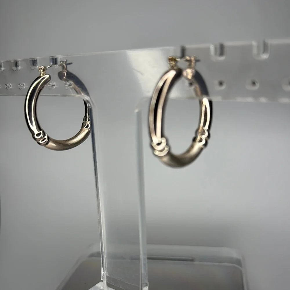 Modern Silver Double-Band Hoop Earrings